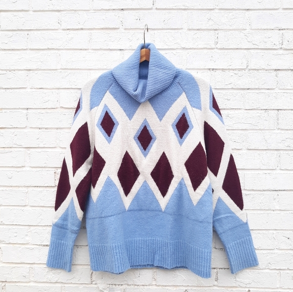 J. Crew Argyle Soft Yarn Oversize Sweater - Picture 3 of 7